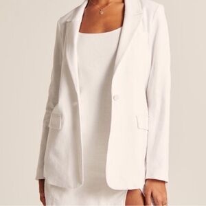 Abercrombie White Linen Blend Blazer
